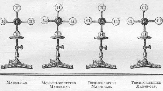 What did the 19th century molecular model look like?